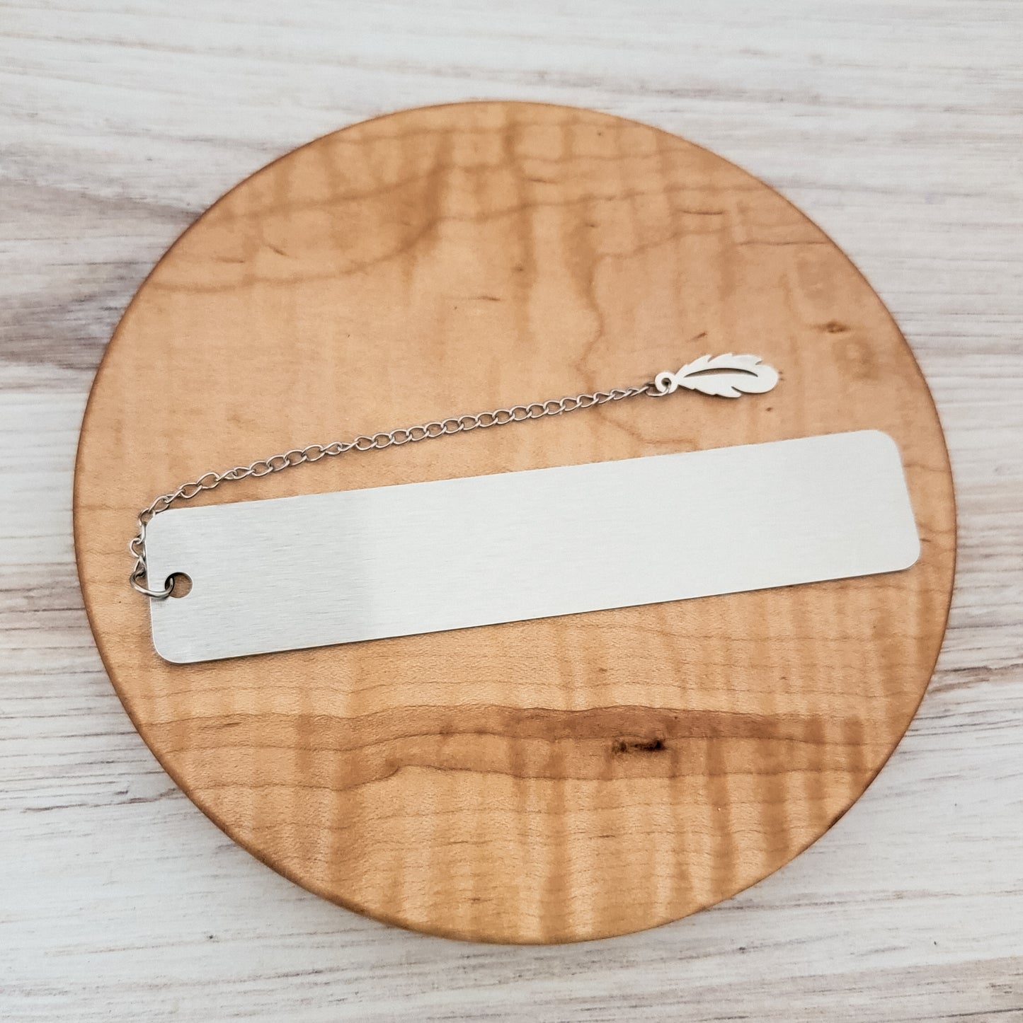 Rounded Rectangle Solid Bookmark (Silver), Includes Tassel Charm, 1 Piece, Metal Blank #129