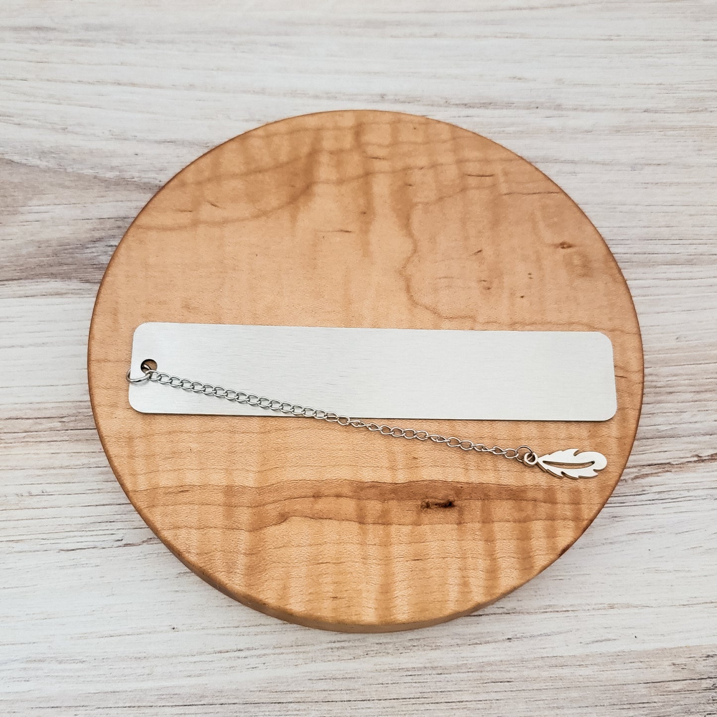 Rounded Rectangle Solid Bookmark (Silver), Includes Tassel Charm, 1 Piece, Metal Blank #129