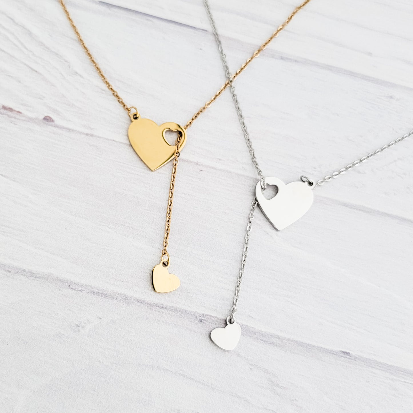 Heartfall Necklace (Silver or Gold), 1 Total, Metal Blank #154