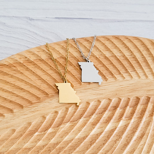 Missouri Pendant Necklace (Silver or Gold), 1 Total, Metal Blank #167