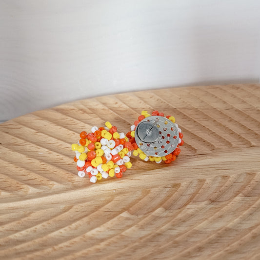 Candy Corn Mix 15mm Small Seed Bead Topper, 1 Pair
