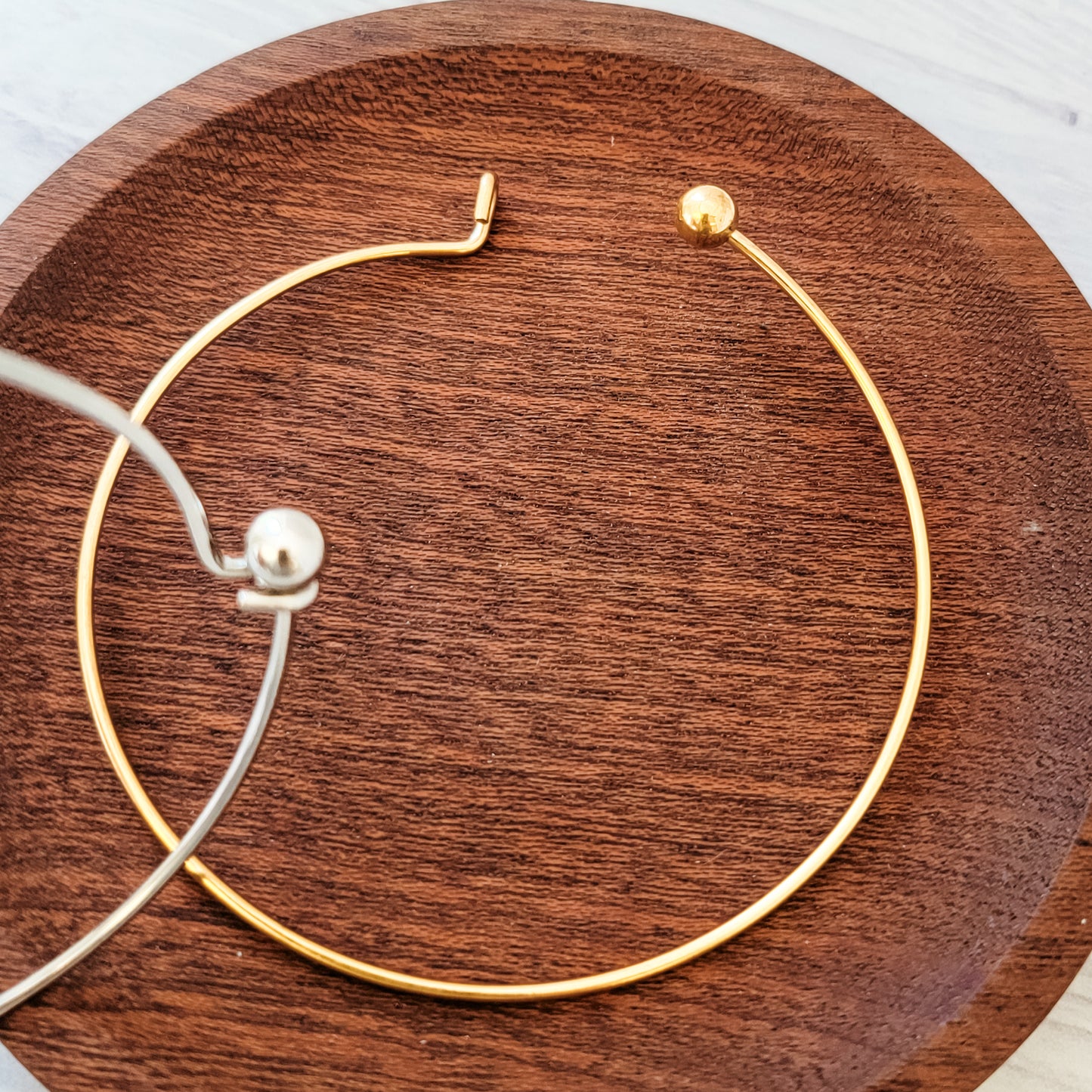 Minimalist Bangle Bracelet (Silver, Gold, or Rose Gold), 1 Total, Metal Blank #174