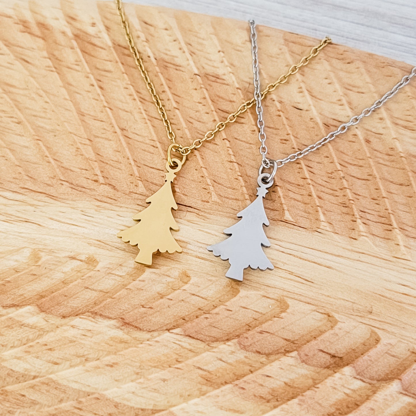 Holiday Tree Necklace (Silver or Gold), 1 Total, Metal Blank #183