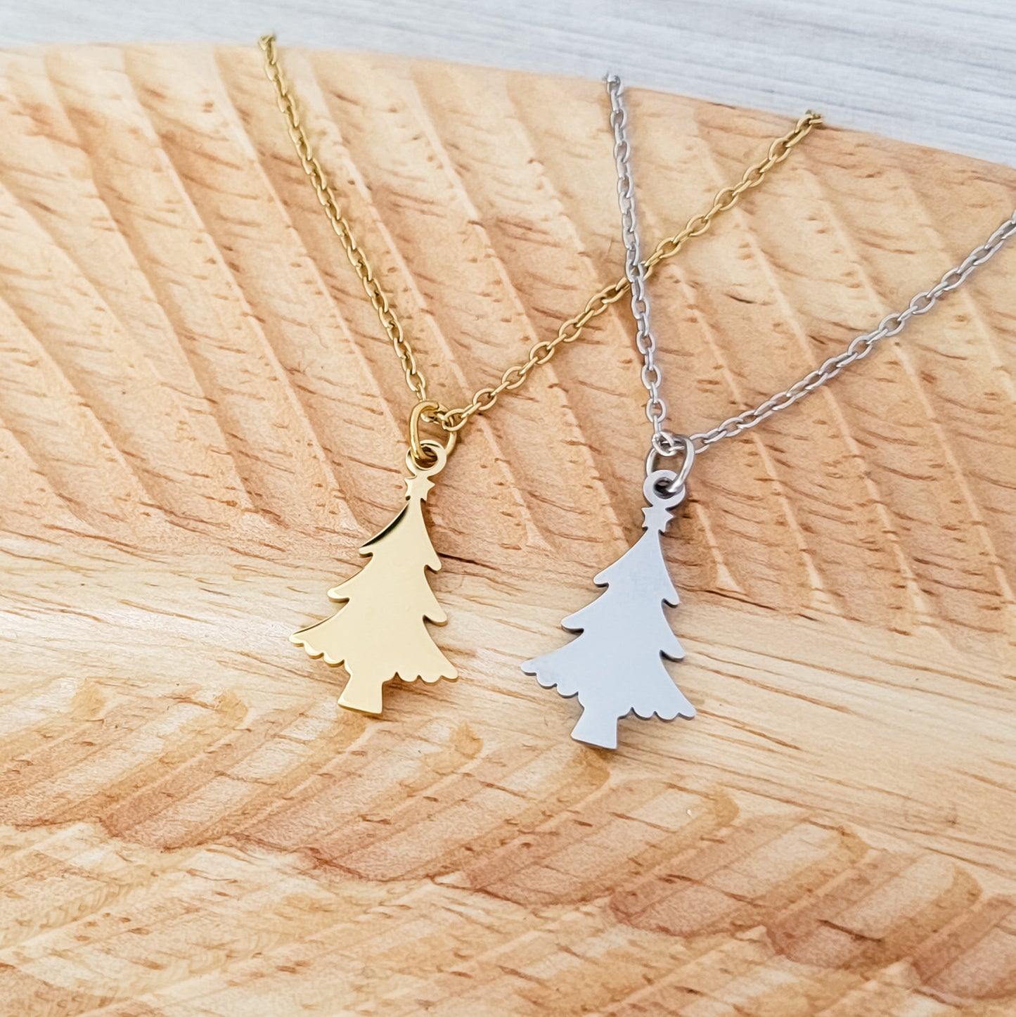 Holiday Tree Necklace (Silver or Gold), 1 Total, Metal Blank #183