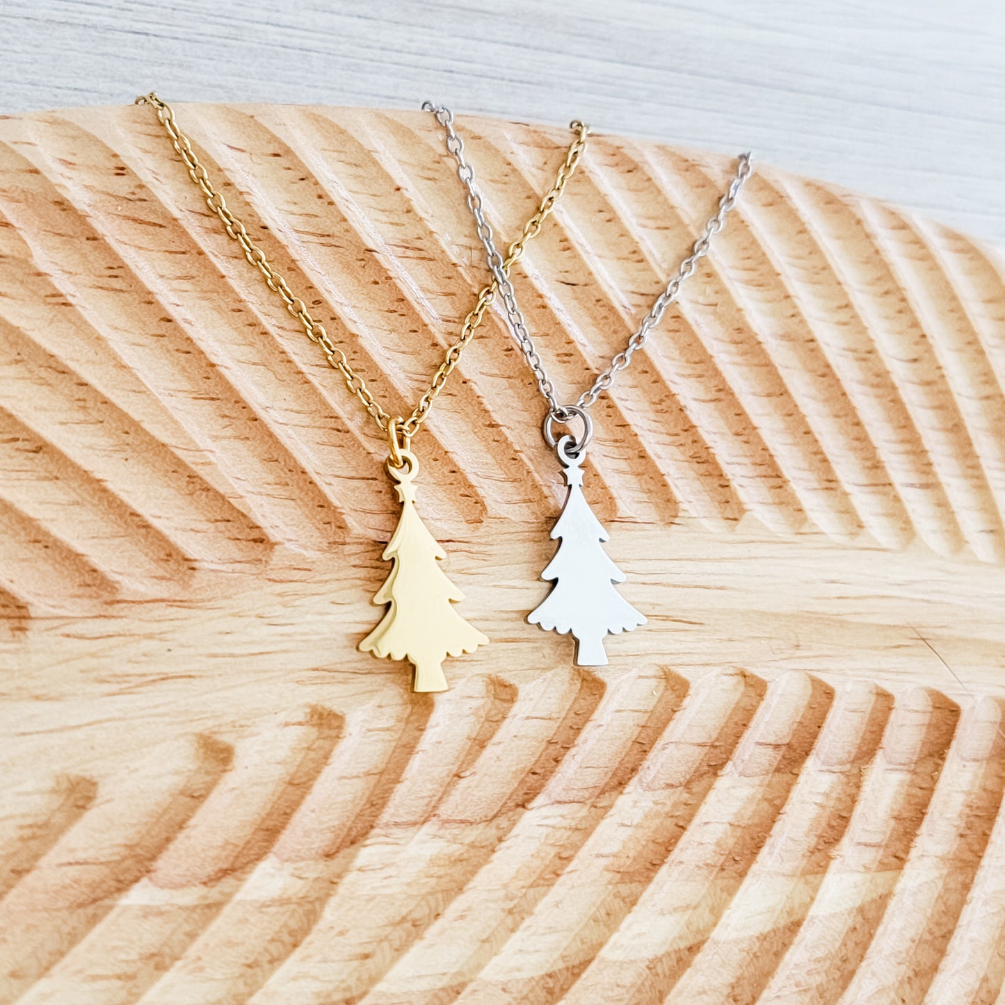 Holiday Tree Necklace (Silver or Gold), 1 Total, Metal Blank #183