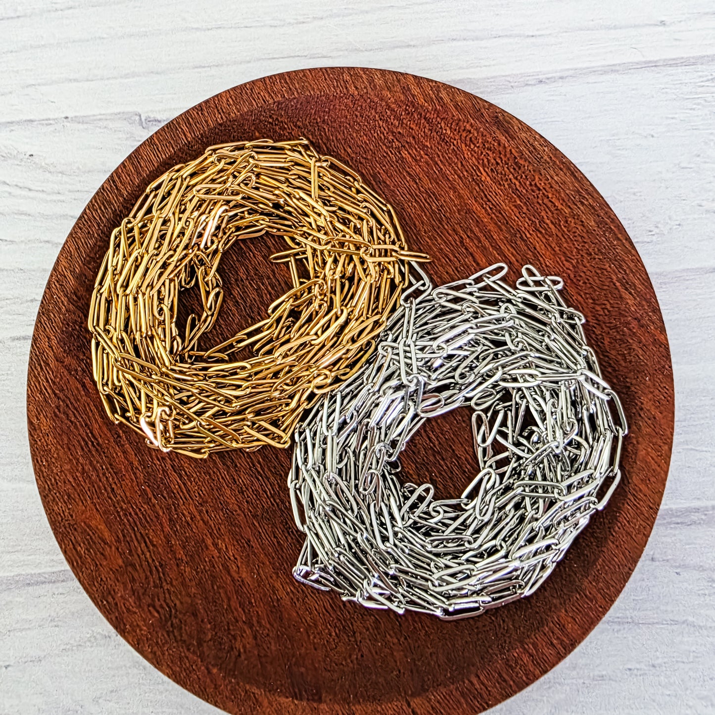 New Premium Spool Paperclip Chain Finding (Silver or Gold Stainless Steel), 3m (9.84ft), Chain #17