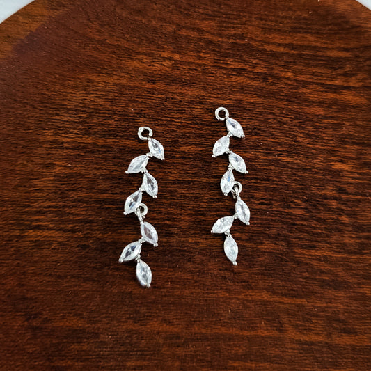 Silver Cubic Zirconia Cascading Pendant, 10 Pieces, Bling #6