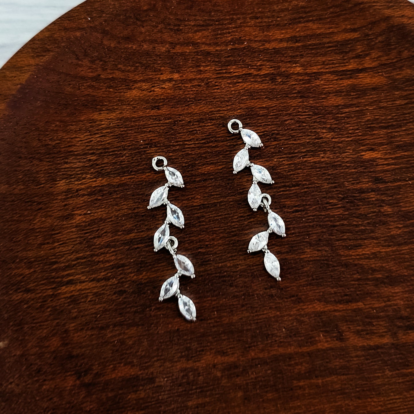 Silver Cubic Zirconia Cascading Pendant, 10 Pieces, Bling #6