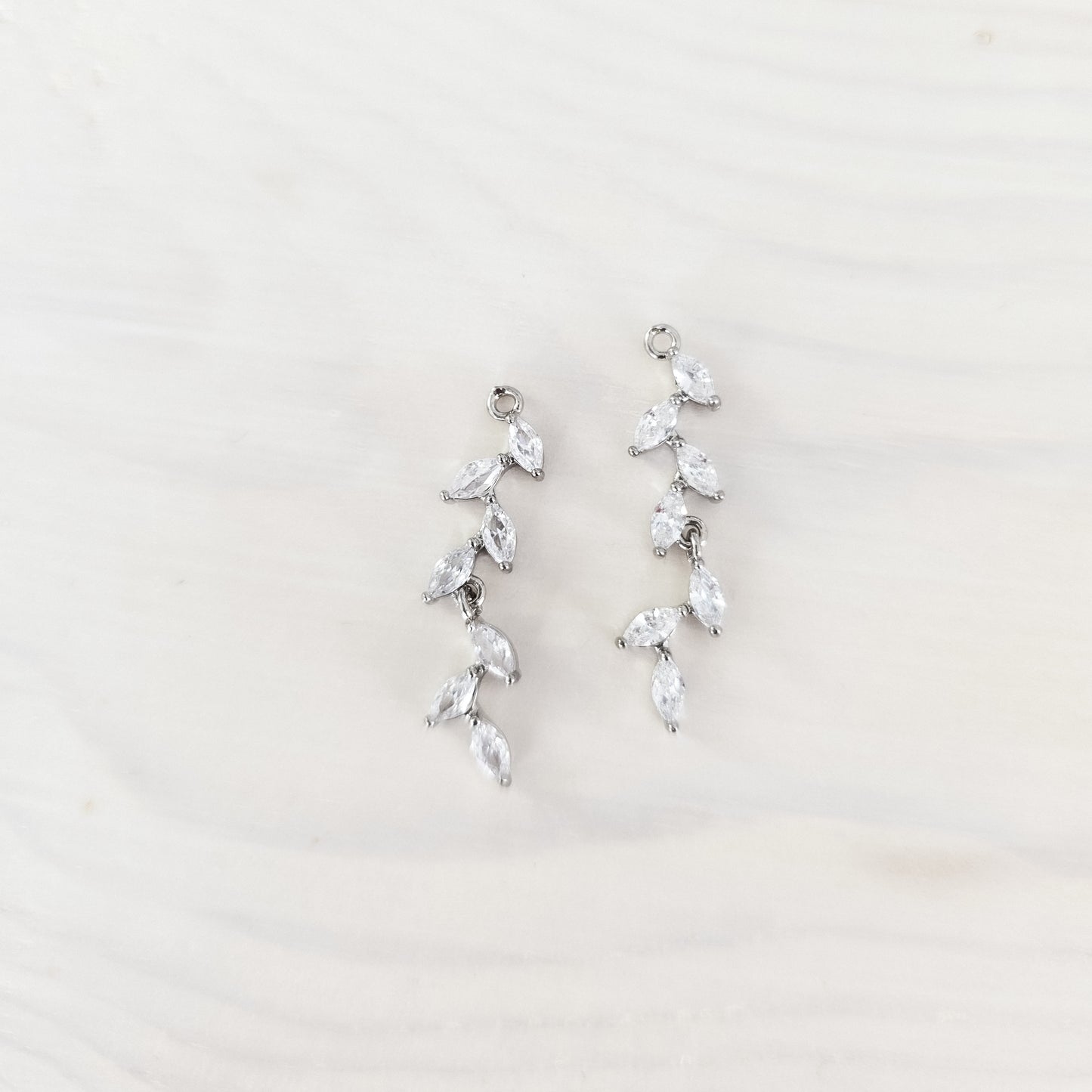 Silver Cubic Zirconia Cascading Pendant, 10 Pieces, Bling #6