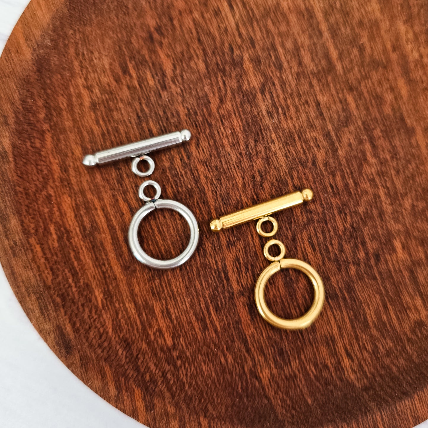 New Premium Toggle Clasp Closure Findings (Silver or Gold), 5 Sets, Chain #26