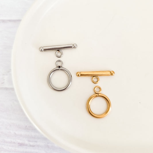 New Premium Toggle Clasp Closure Findings (Silver or Gold), 5 Sets, Chain #26