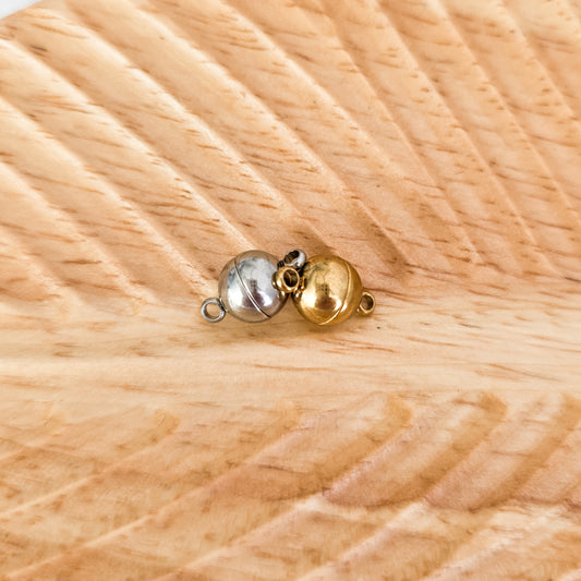 New Premium Circle Magnetic Closure Findings (Silver or Gold), 5 Sets, Chain #23