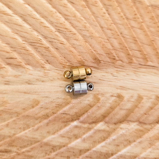 New Premium Cylinder Magnetic Closure Findings (Silver or Gold), 5 Sets, Chain #22