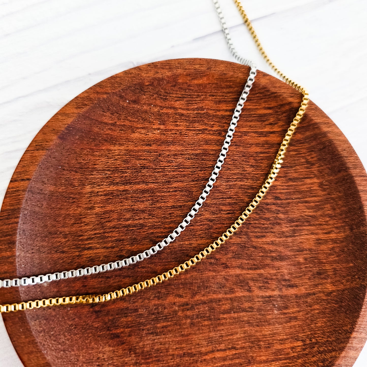 New Premium Women's Full Box Chain Necklace Finding (Silver or Gold Stainless Steel), Pack of 5, Chain #25