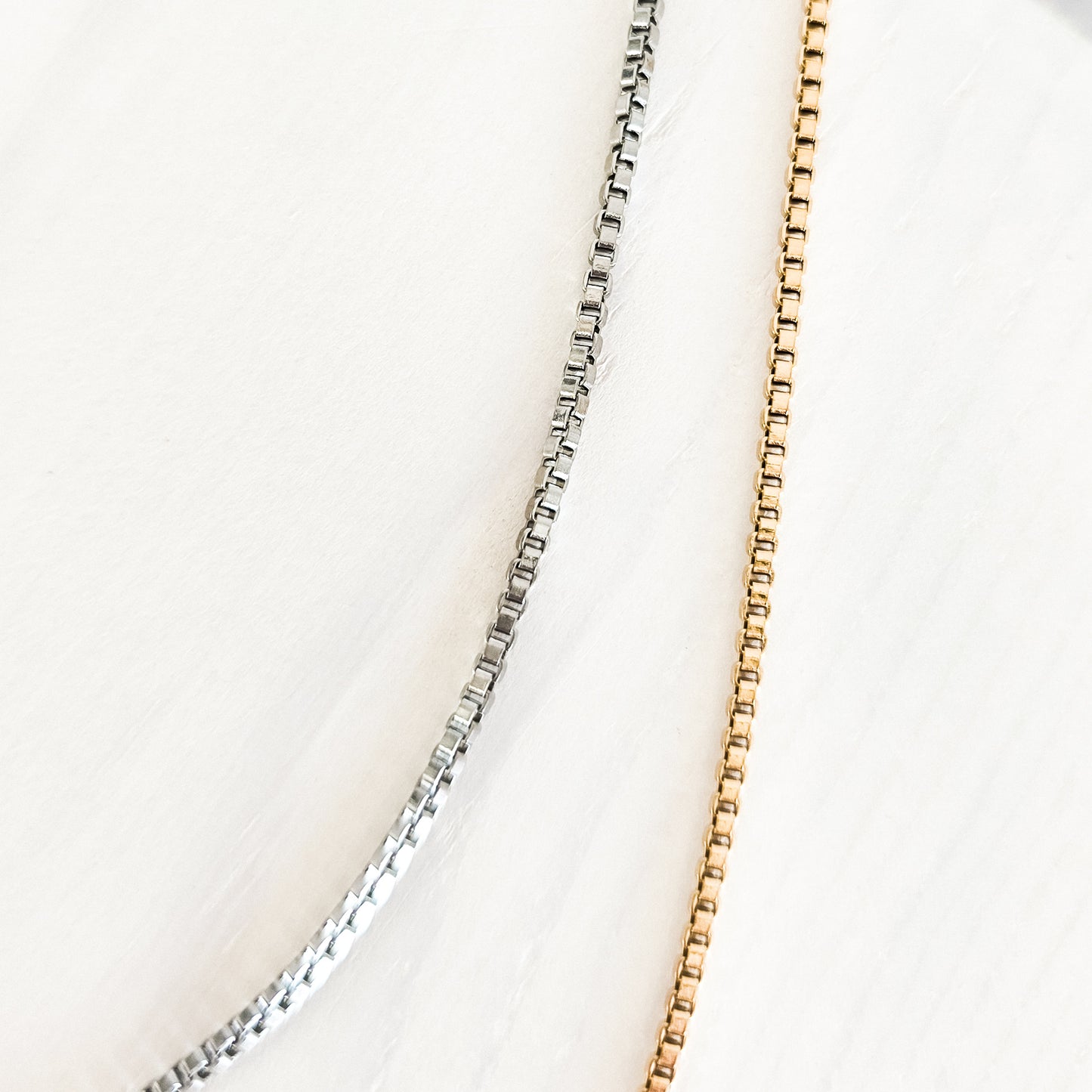 New Premium Women's Full Box Chain Necklace Finding (Silver or Gold Stainless Steel), Pack of 5, Chain #25