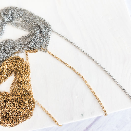 New Premium Spool Minimalist Cable Chain Finding (Silver or Gold Stainless Steel), 3m (9.84ft), Chain #27