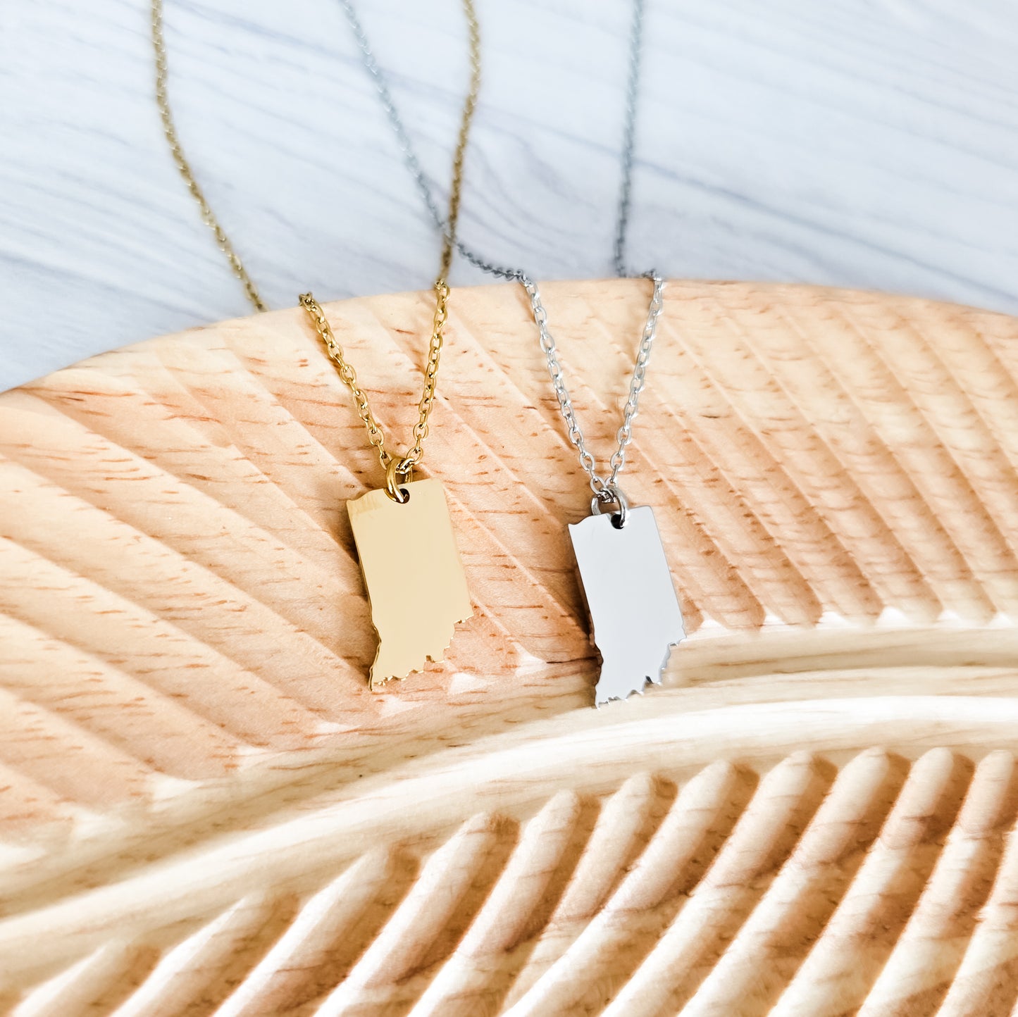 Indiana Pendant Necklace (Silver or Gold), 1 Total, Metal Blank #203
