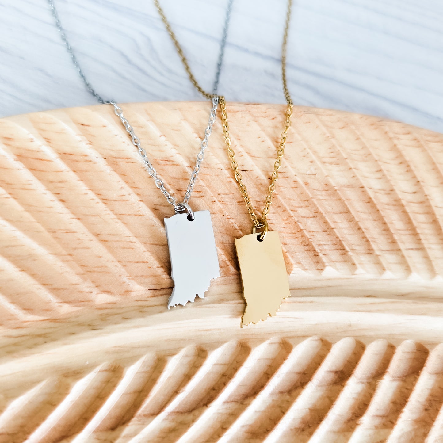 Indiana Pendant Necklace (Silver or Gold), 1 Total, Metal Blank #203