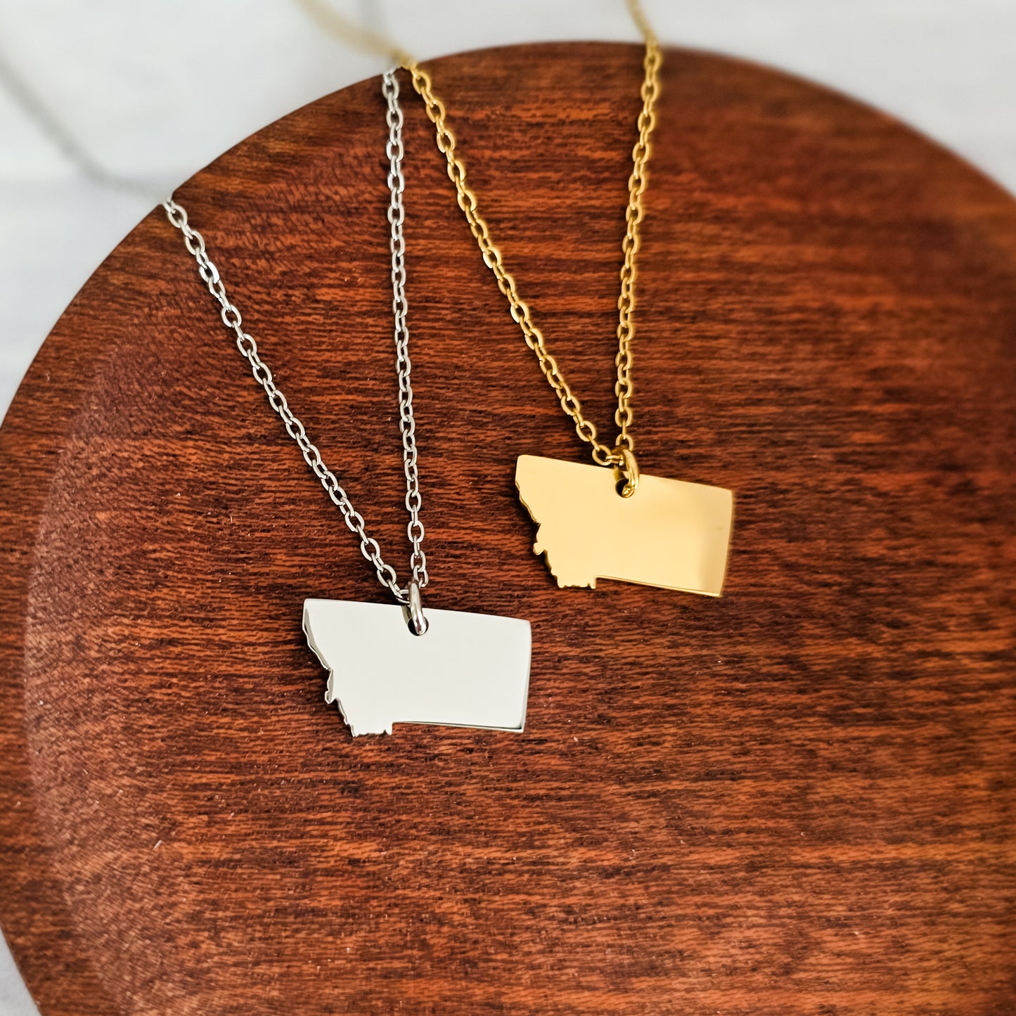 Montana Pendant Necklace (Silver or Gold), 1 Total, Metal Blank #201