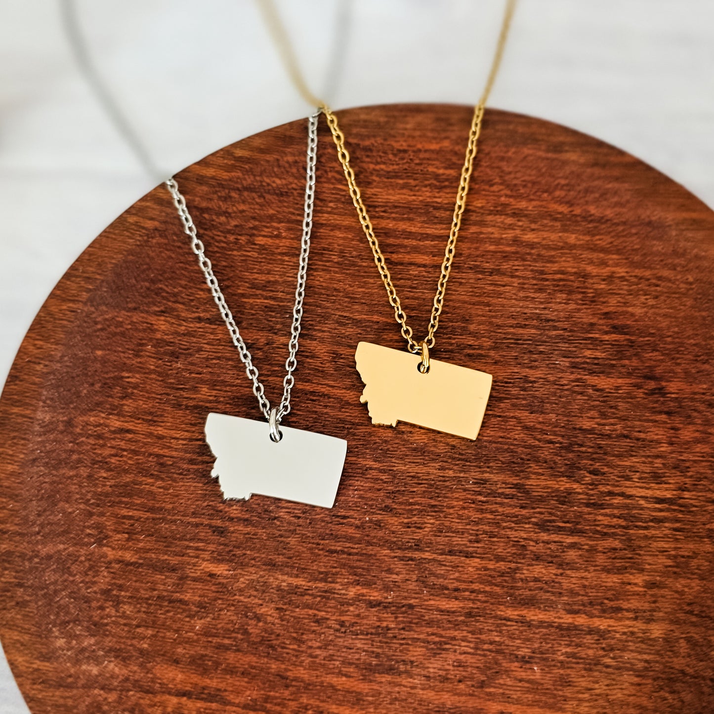 Montana Pendant Necklace (Silver or Gold), 1 Total, Metal Blank #201