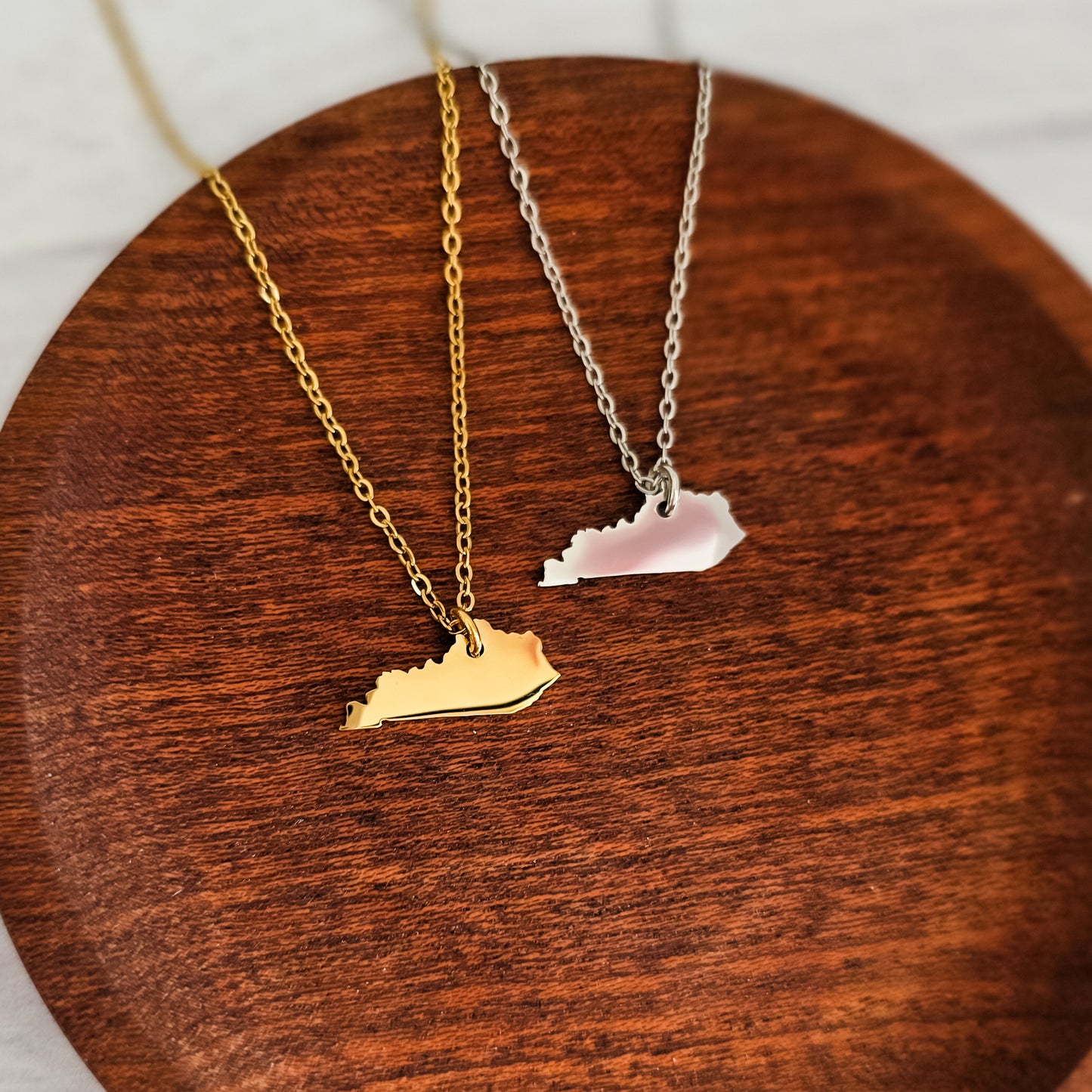 Kentucky Pendant Necklace (Silver or Gold), 1 Total, Metal Blank #210