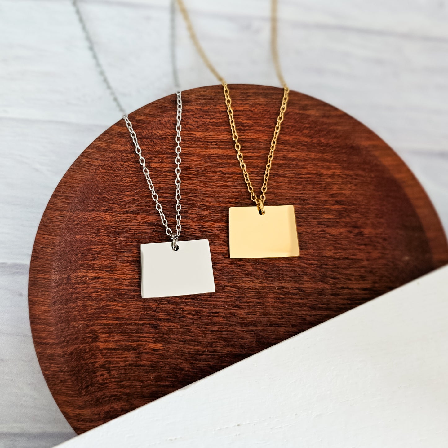 Colorado Pendant Necklace (Silver or Gold), 1 Total, Metal Blank #204