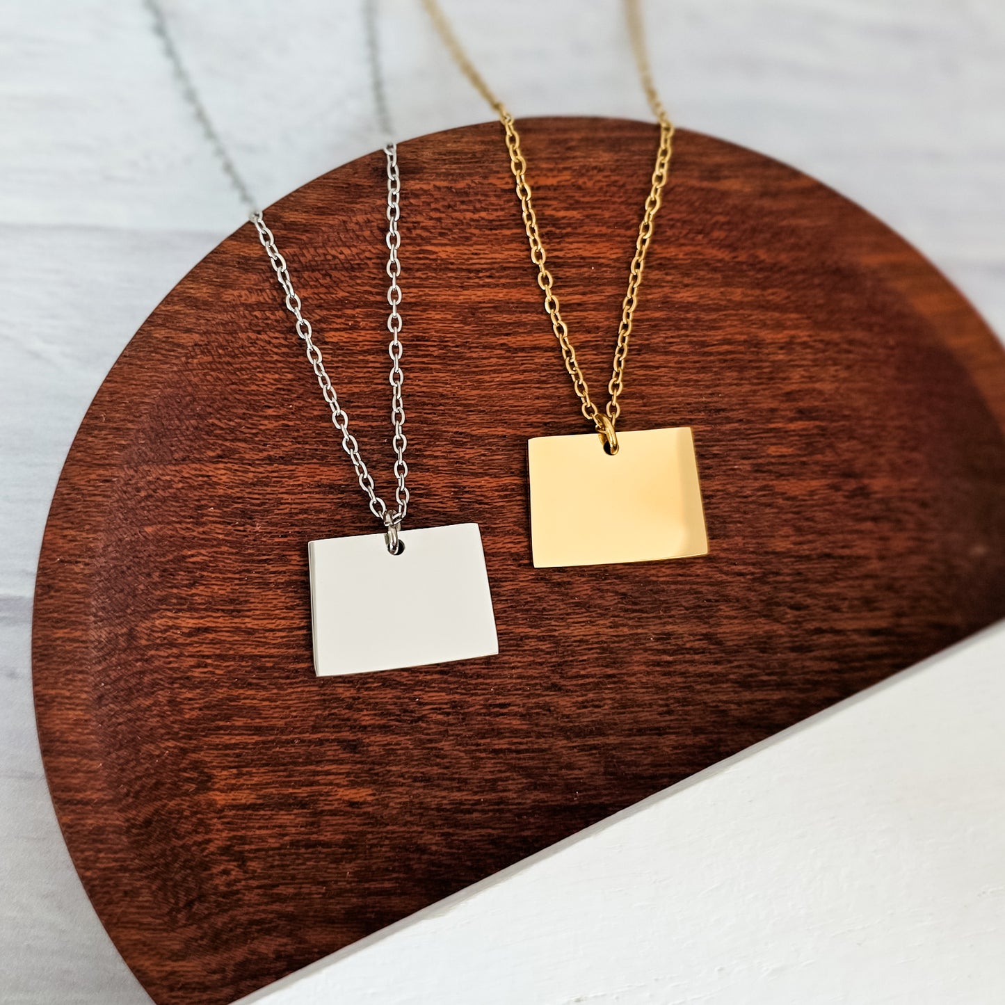 Colorado Pendant Necklace (Silver or Gold), 1 Total, Metal Blank #204