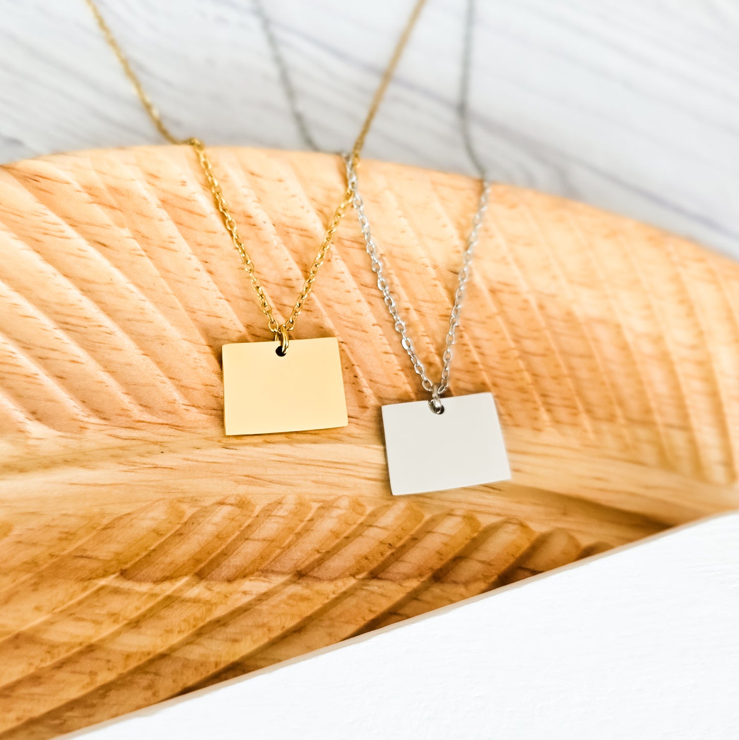 Colorado Pendant Necklace (Silver or Gold), 1 Total, Metal Blank #204