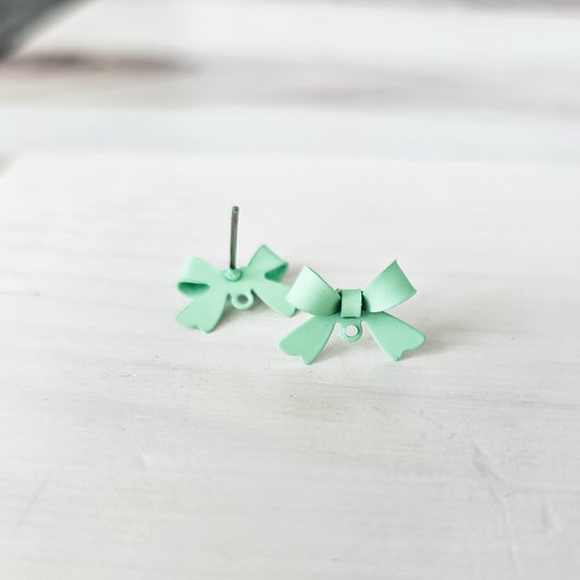 Mint Stainless Steel Bow Stud Connector, 10 Pieces, Bow #69