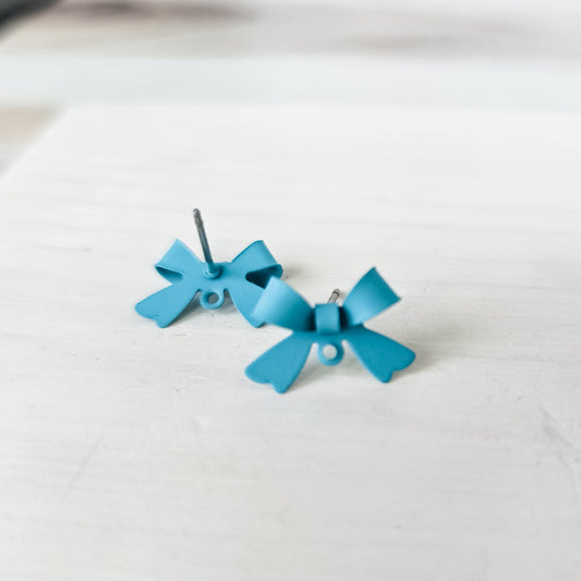 Sea Blue Stainless Steel Bow Stud Connector, 10 Pieces, Bow #71