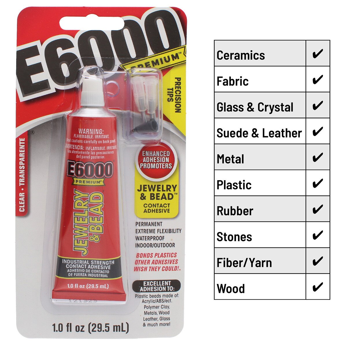 E6000 Premium Jewelry & Bead Glue, 1 Tube, Tool #41