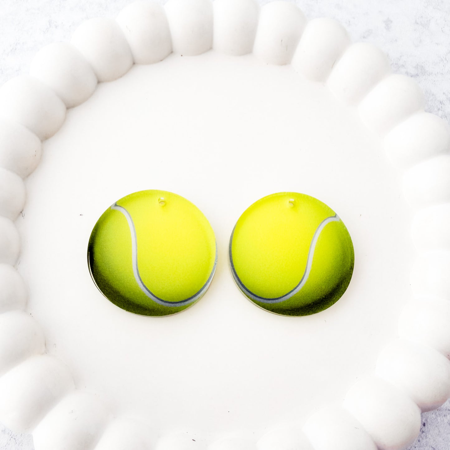 Tennis Ball Earring Blank (1 Pair), Acrylic Print & Cut, Laser Blank #11