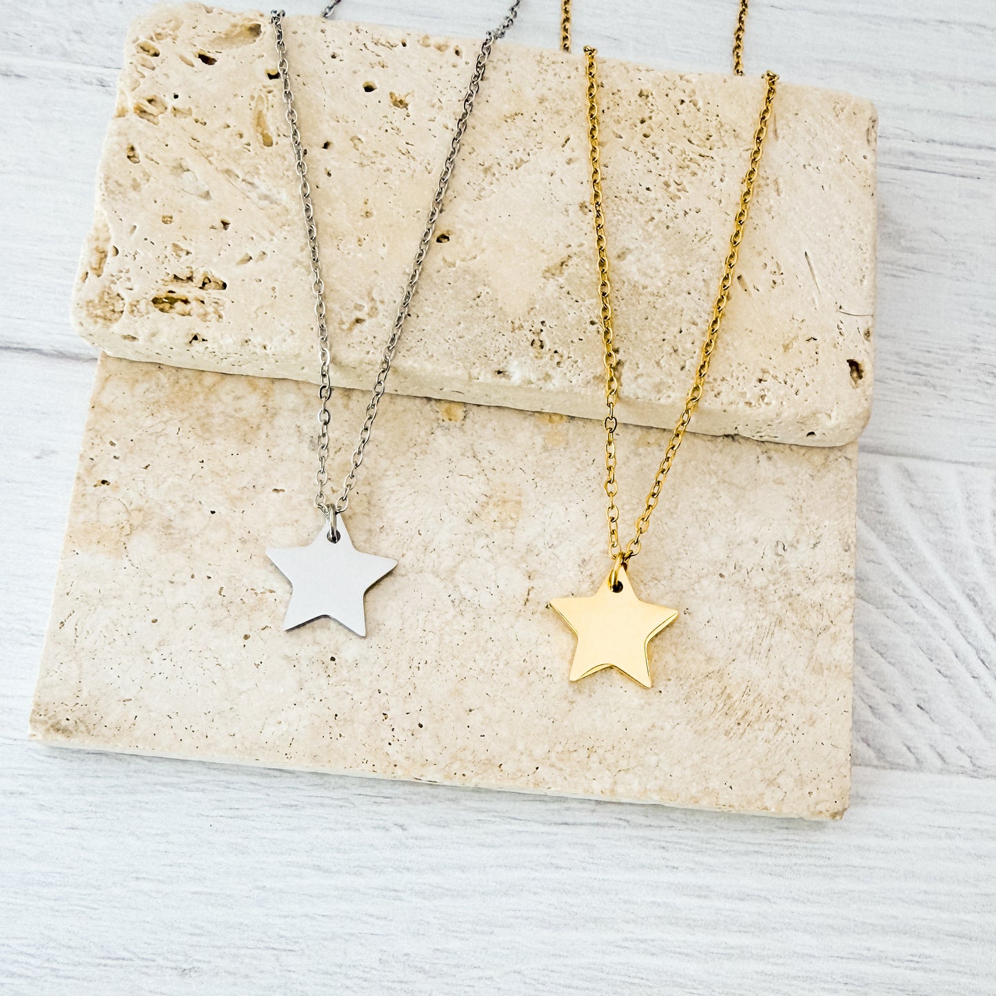 Small Star Necklace (Silver or Gold), 1 Total, Metal Blank #279
