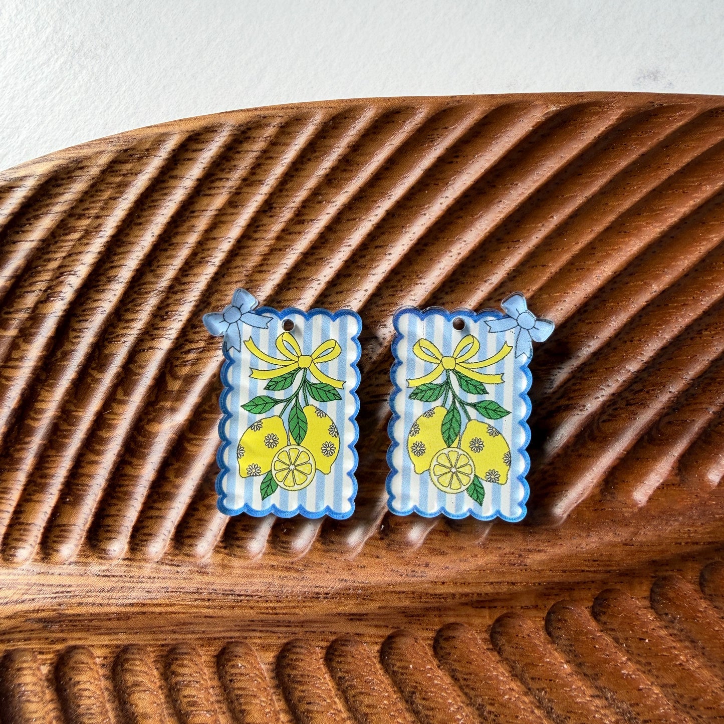 Blue Lemonade Earring Blank (1 Pair), Acrylic Print & Cut, Laser Blank #54