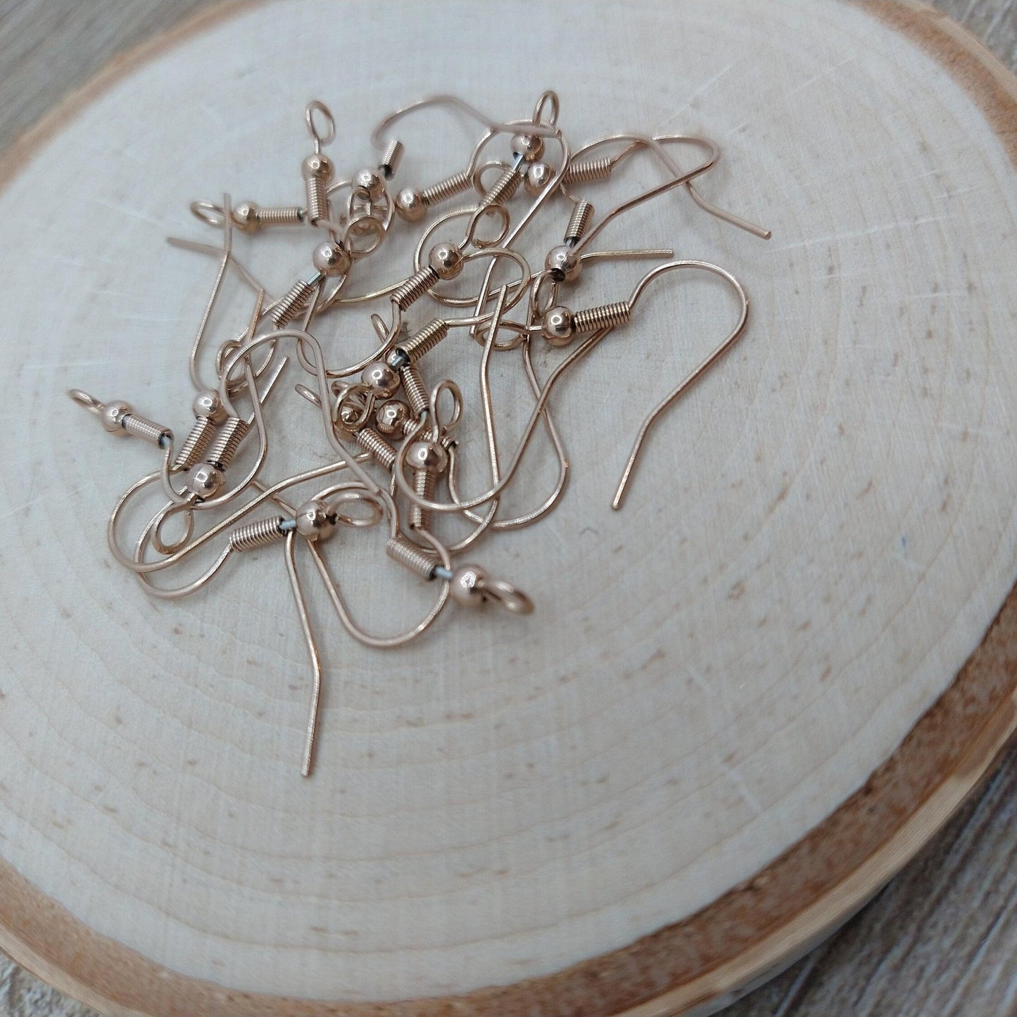 Rose Gold Classic Forward-Facing Stainless Ear Wires, 20 Pieces