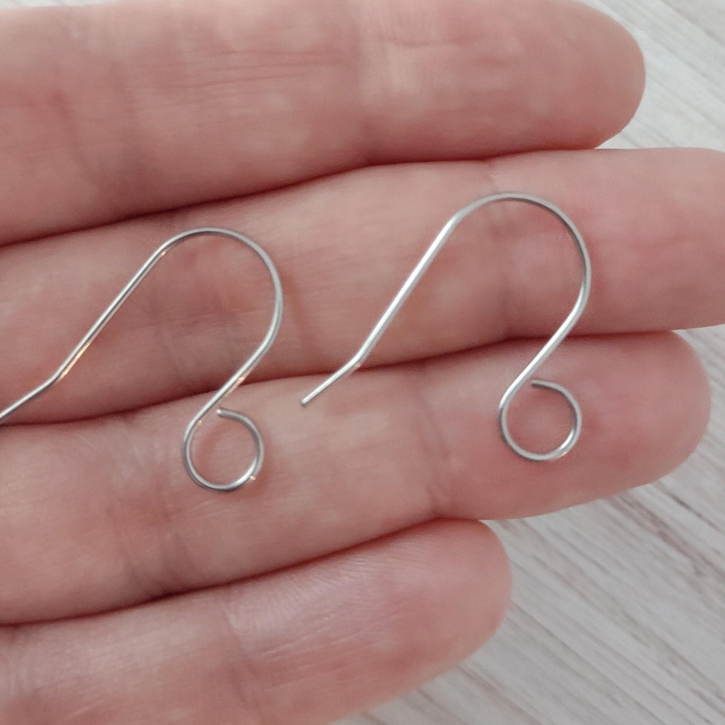 Silver Statement Large Loop Stainless Steel Ear Wires (6mm), 20 Pieces