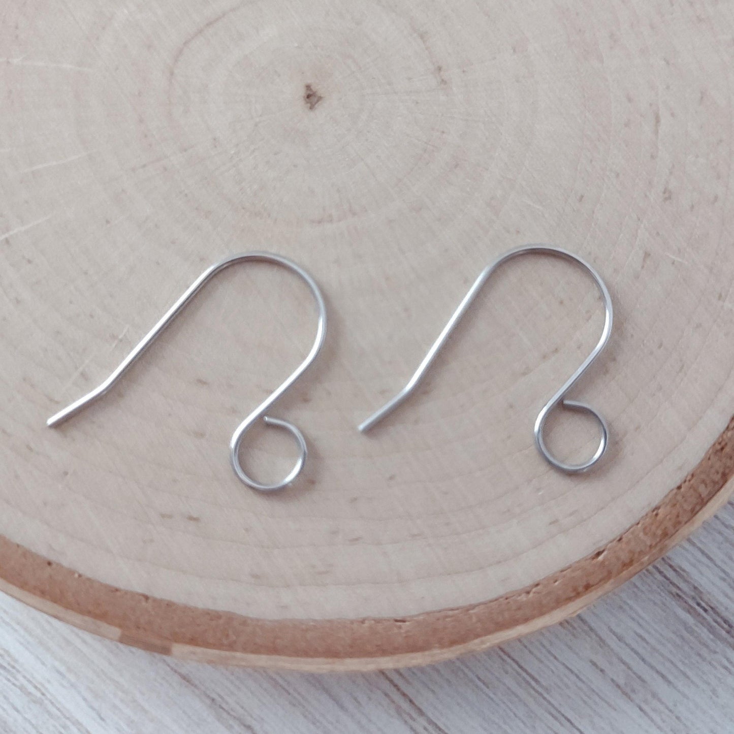 Silver Statement Large Loop Stainless Steel Ear Wires (6mm), 20 Pieces