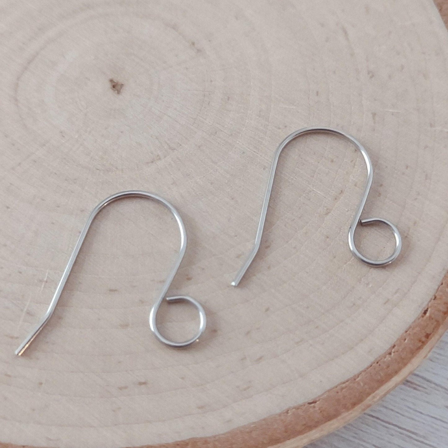 Silver Statement Large Loop Stainless Steel Ear Wires (6mm), 20 Pieces
