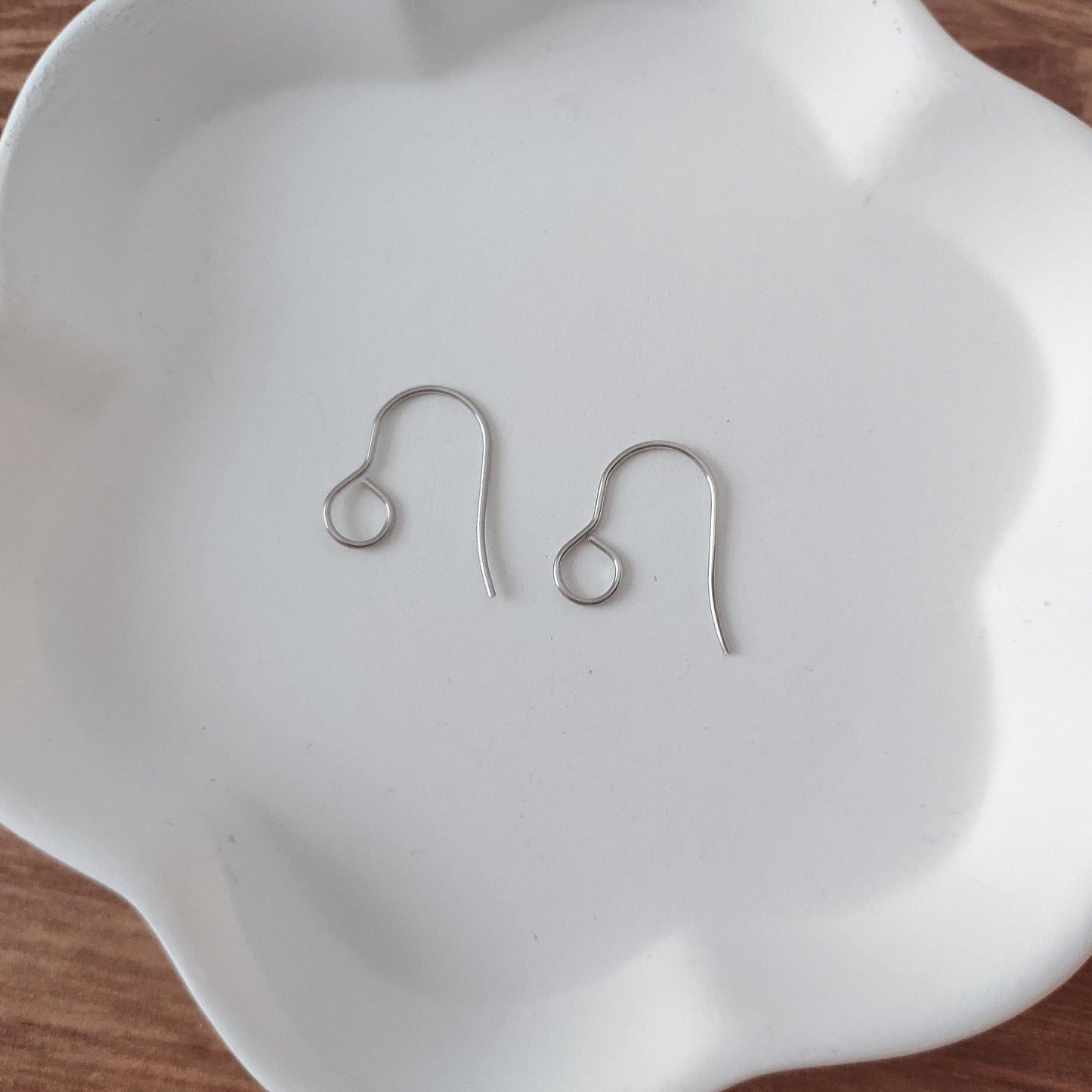 Silver Signature Large Loop Stainless Steel Ear Wires (5mm), 20 Pieces, Earring Hook #12