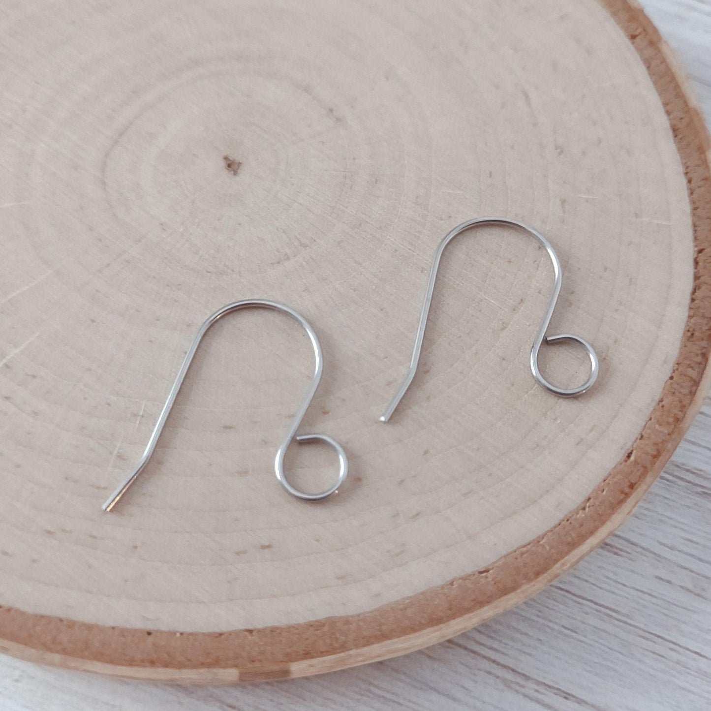 Silver Statement Large Loop Stainless Steel Ear Wires (6mm), 20 Pieces
