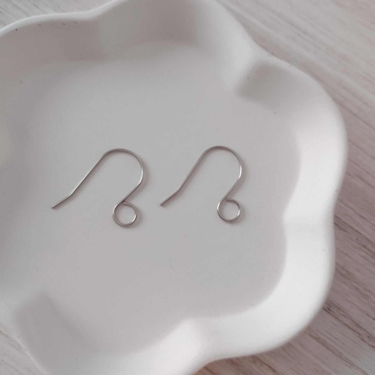 Silver Statement Large Loop Stainless Steel Ear Wires (6mm), 20 Pieces