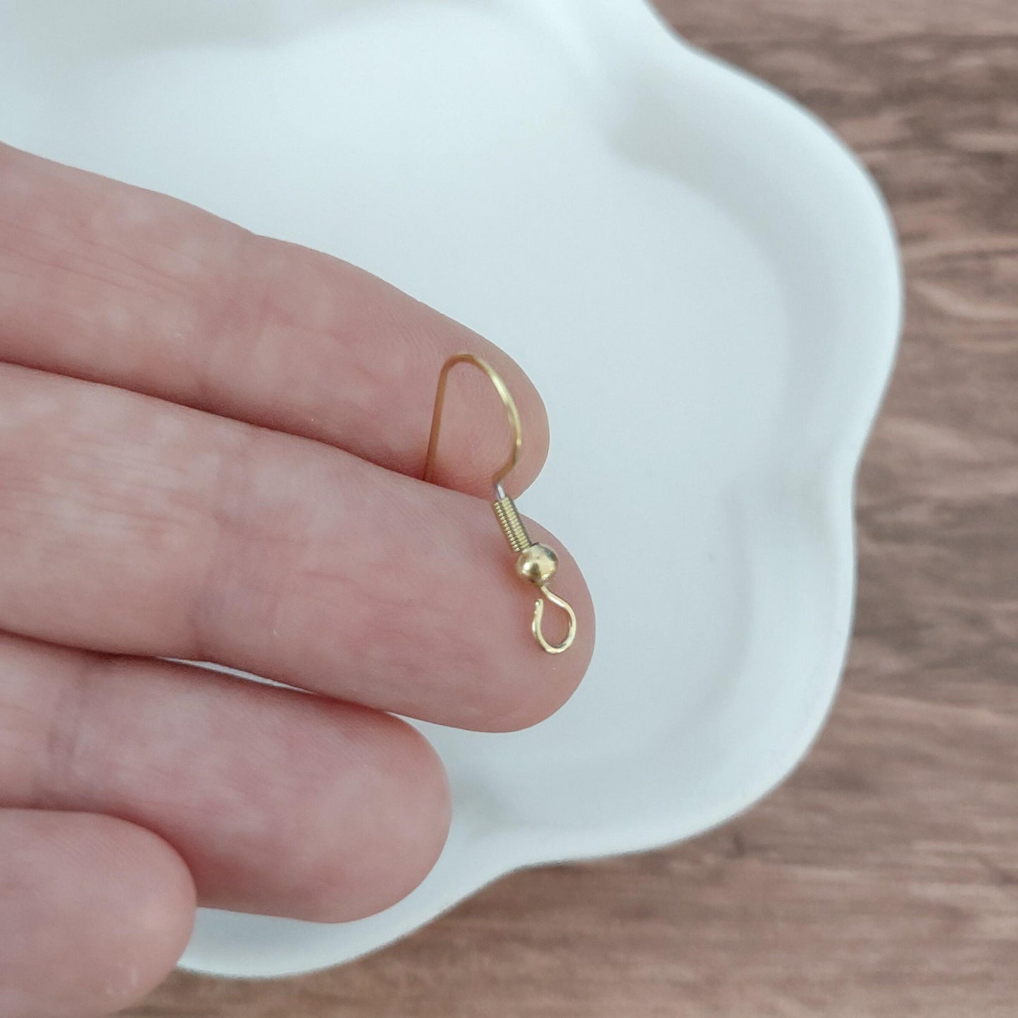 Gold Classic Forward-Facing Stainless Ear Wires, 20 Pieces, Ear Wire #9