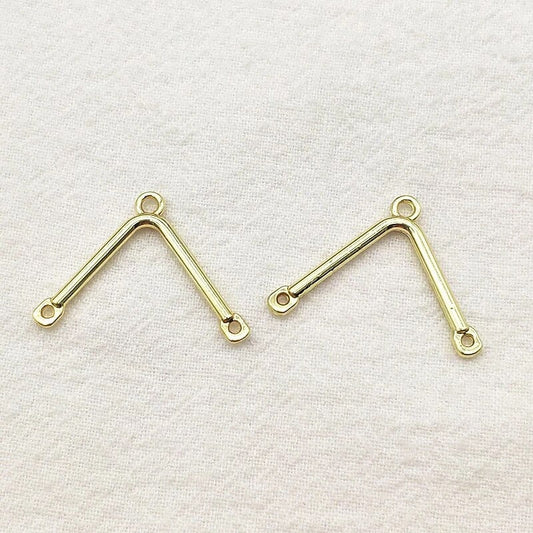 Gold V Shape Connector, 10 Pieces