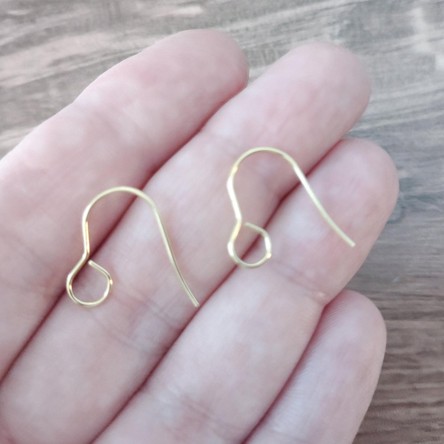 Gold Signature Large Loop Stainless Steel Ear Wires (5mm), 20 Pieces, Earring Hook #11