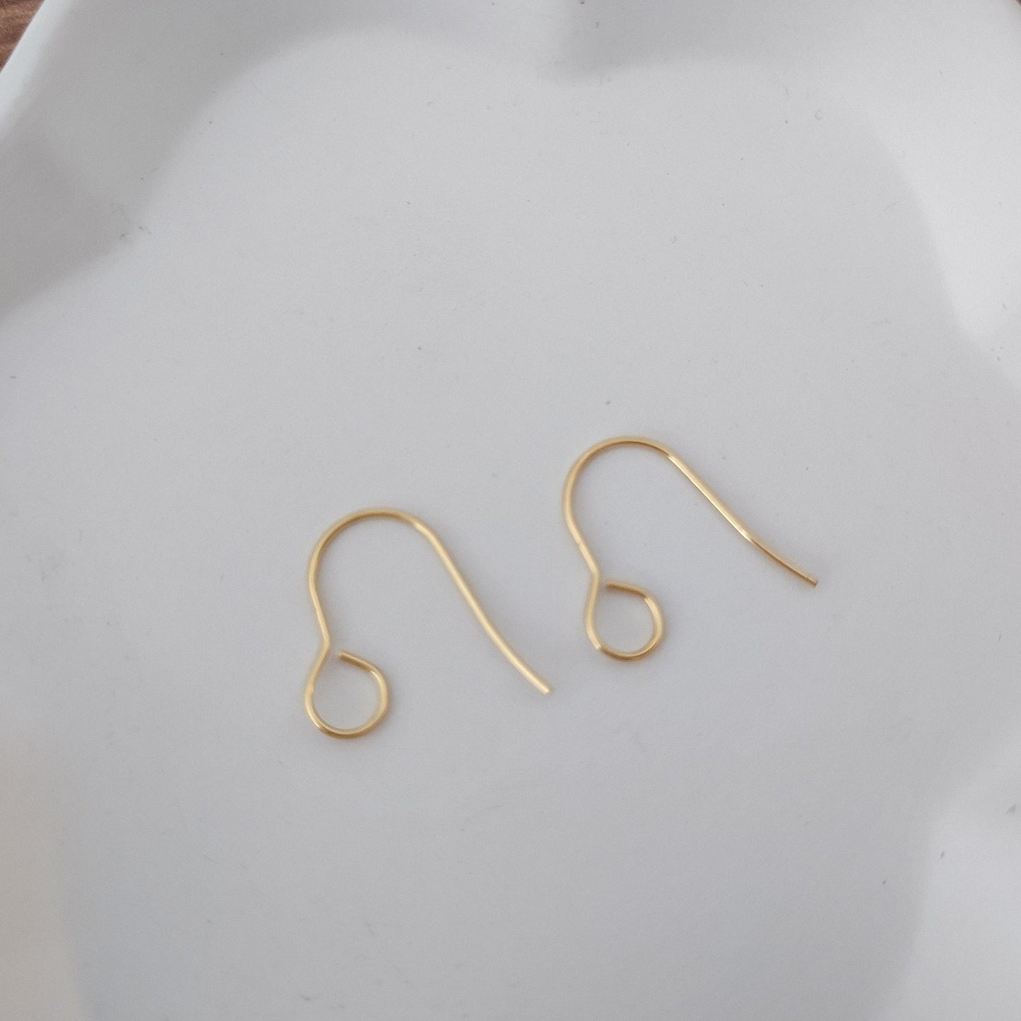 Gold Signature Large Loop Stainless Steel Ear Wires (5mm), 20 Pieces, Earring Hook #11