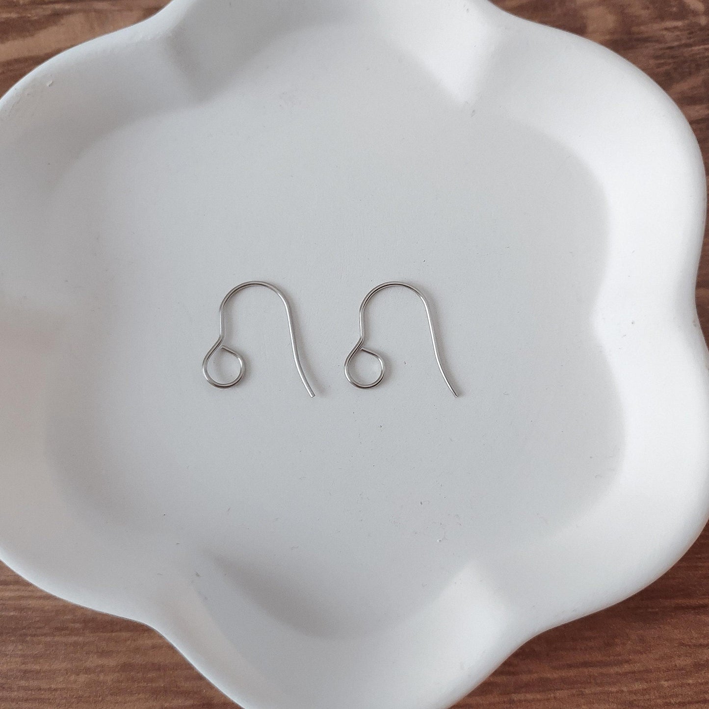 Silver Signature Large Loop Stainless Steel Ear Wires (5mm), 20 Pieces, Earring Hook #12