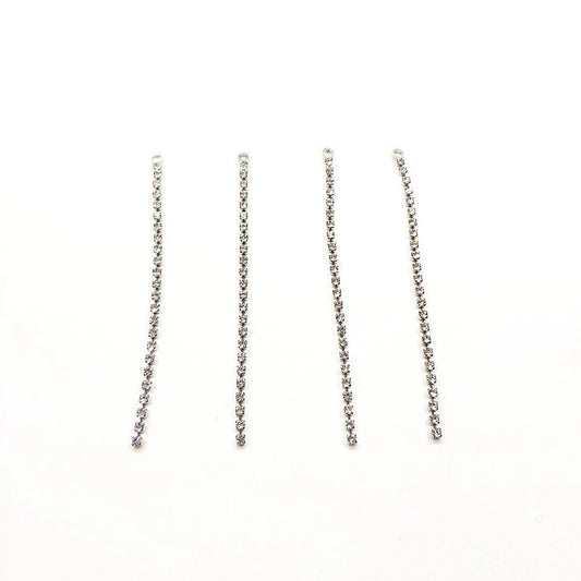Silver Rhinestone Claw Chain Charms (Single Strand), 10 Pieces