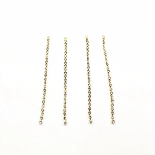 Gold Rhinestone Claw Chain Charms (Single Strand), 10 Pieces
