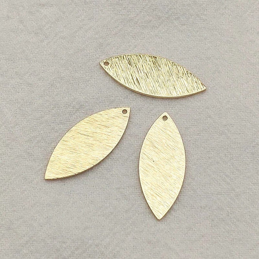 Gold Petal Charms (Brushed Brass), 10 Pieces