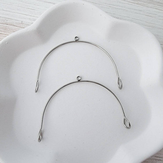 Silver Stainless Steel Large Arches, 10 Pieces